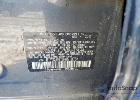 2023 Subaru Forester Limited z USA, uszkodzony, nr VIN JF2SKAPCXPH518784